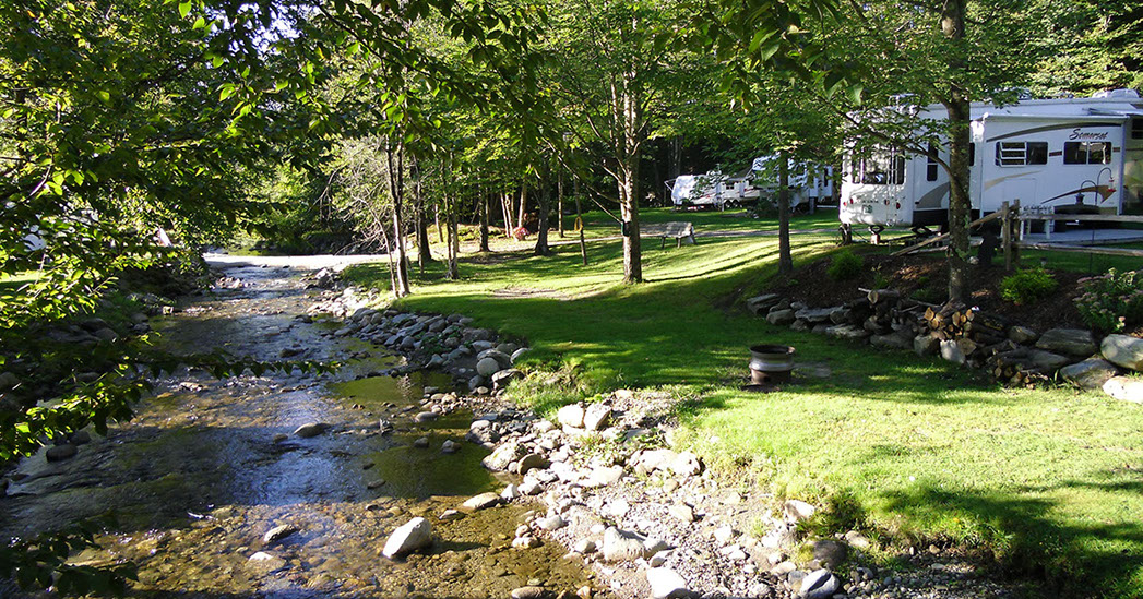 Brook flowing through the campground