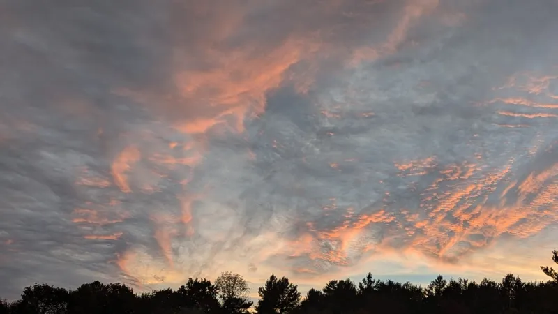 Sunset sky over the campground